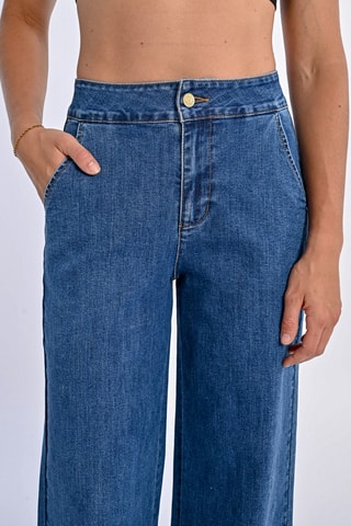 Jean large taille haute - Bleu cobalt - Molly Bracken