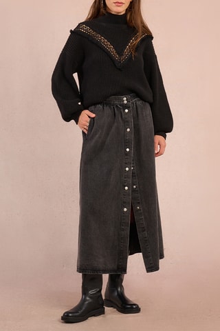 Jupe longue en jean - Noir - Molly Bracken