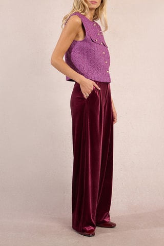 Veste sans manches en tweed - Violet - Molly Bracken