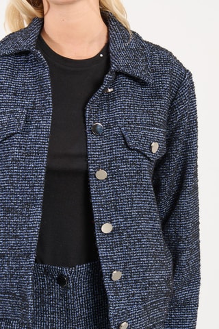 Veste en tweed et laine - Bleu marine - Lili Sidonio x Molly Bracken