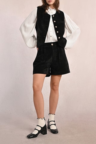 Veste sans manches en velours - Noir - Molly Bracken