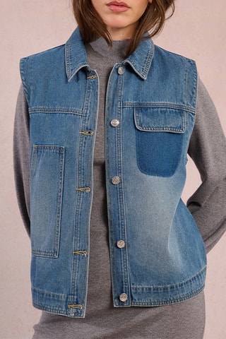 Veste sans manches en jean - Bleu - Molly Bracken