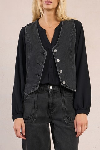 Veste sans manches en jean - Noir - Molly Bracken