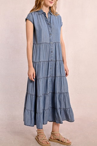 Robe chemise en jean - Bleu foncé - Molly Bracken