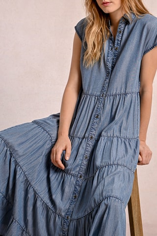 Robe chemise en jean - Bleu foncé - Molly Bracken
