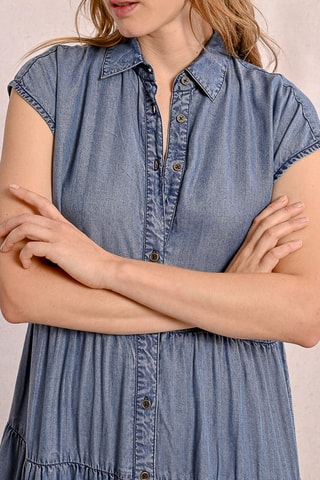 Robe chemise en jean - Bleu foncé - Molly Bracken