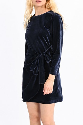 Robe droite en velours - Bleu marine - Molly Bracken