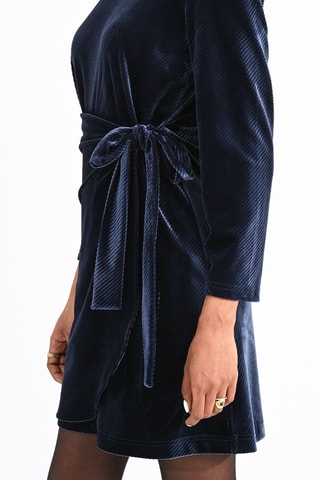 Robe droite en velours - Bleu marine - Molly Bracken