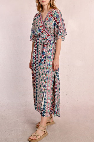 Robe portefeuille - Blanc et rouge - Molly Bracken