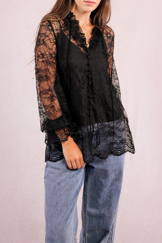 Blouse en dentelle - Noir - Molly Bracken