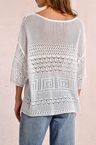 Blouse en guipure - Blanc - Molly Bracken