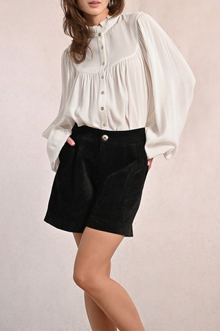 Short en velours taille haute - Noir - Molly Bracken