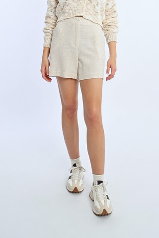 Short en lin taille haute - Beige clair - Lili Sidonio x Molly Bracken