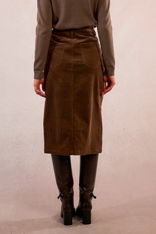 Jupe longue en velours - Marron - Molly Bracken