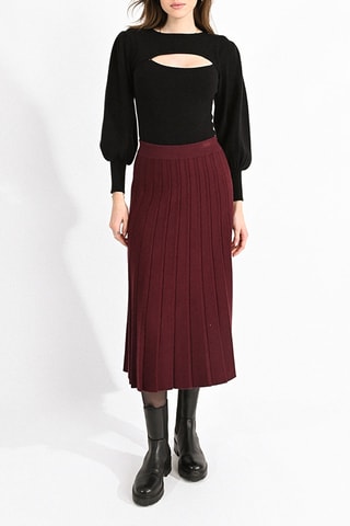Jupe plissée taille haute - Rouge - Molly Bracken