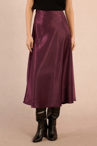 Jupe midi taille haute - Violet - Molly Bracken