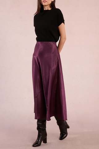 Jupe midi taille haute - Violet - Molly Bracken