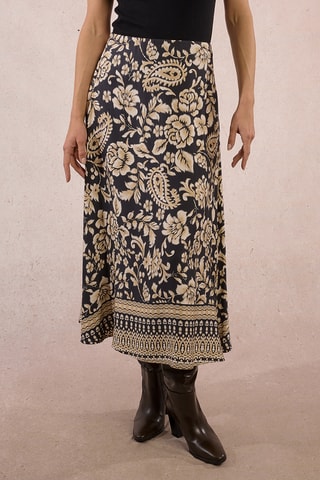 Jupe midi taille haute - Noir - Molly Bracken