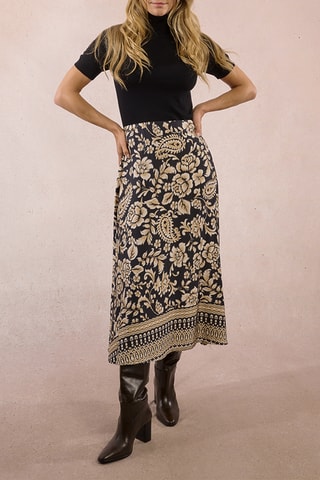 Jupe midi taille haute - Noir - Molly Bracken