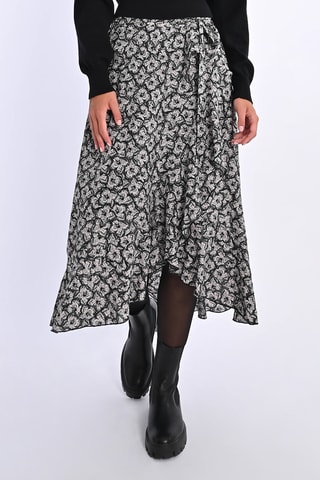 Jupe portefeuille taille haute - Noir et blanc - Lili Sidonio x Molly Bracken