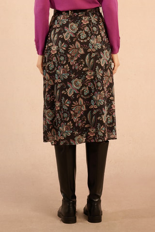 Jupe midi taille haute - Noir