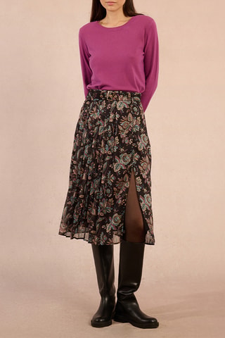 Jupe midi taille haute - Noir