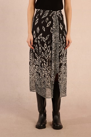 Jupe portefeuille taille haute - Noir - Molly Bracken