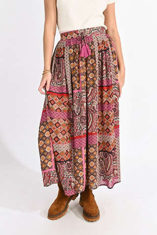 Jupe longue taille haute - Fuchsia - Molly Bracken