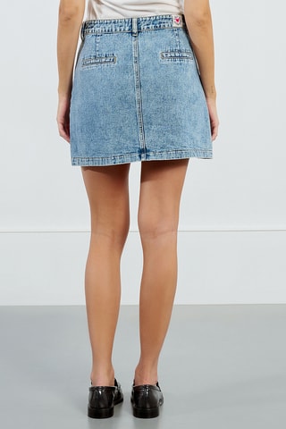 Jupe droite en jean taille haute - Bleu clair - Lili Sidonio x Molly Bracken