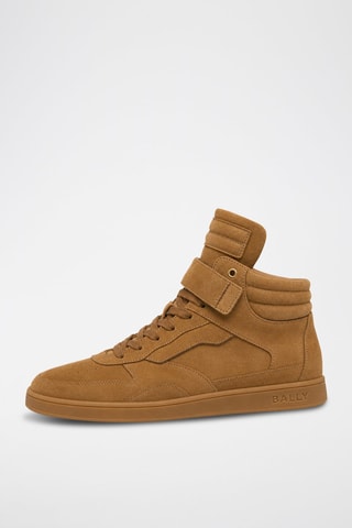 Baskets montantes en cuir de veau nubuck - Orange