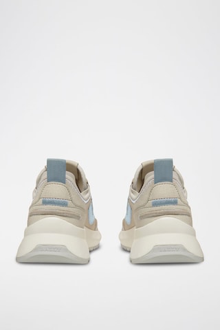 Sneakers en cuir - Beige, blanc et bleu