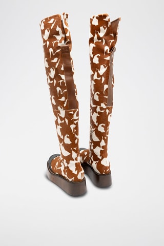 Boots en cuir - Blanc, marron et noir