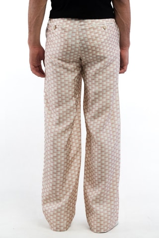 Pantalon en soie - Blanc et rose
