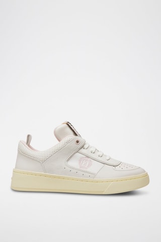 Sneakers en cuir - Beige, blanc et rose