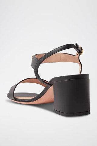Sandales à talons en cuir - Noir