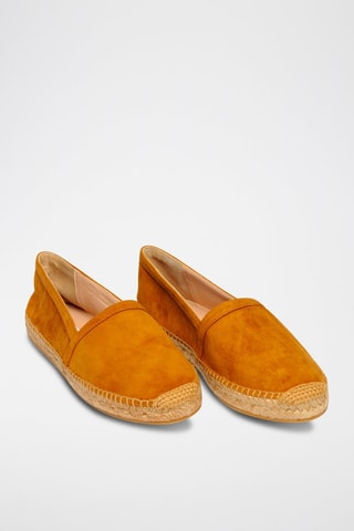 Espadrilles en cuir de chèvre nubuck - Orange