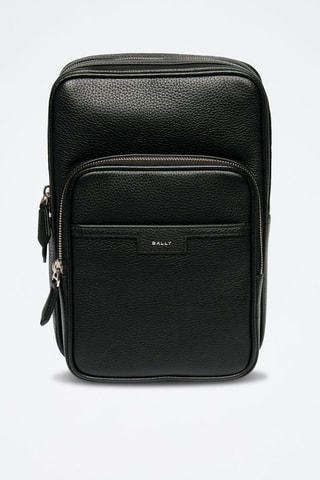 Sac à dos bandoulière en cuir - Noir