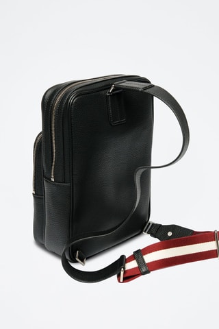 Sac à dos bandoulière en cuir - Noir