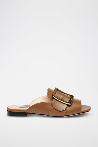 Mules en cuir de veau - Marron