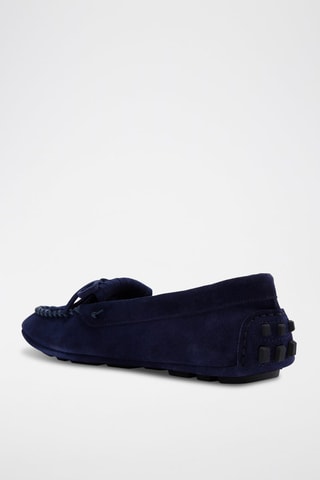 Mocassins en cuir de veau nubuck - Bleu marine