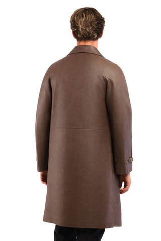 Veste longue en cuir de chèvre - Marron