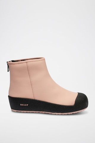 Bottines en cuir - Beige et noir