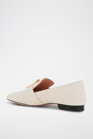 Ballerines en cuir - Blanc, doré et noir