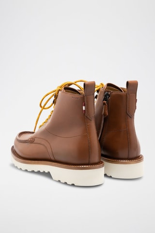 Boots en cuir - Blanc, jaune et marron
