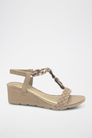 Sandales compensées - Beige