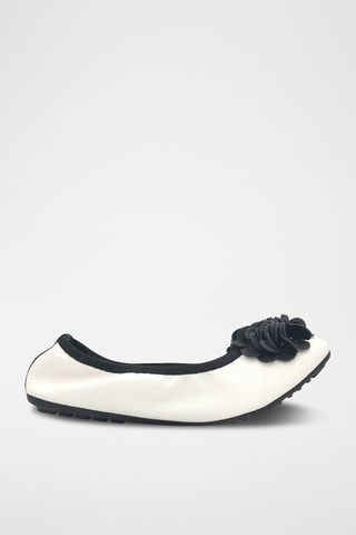 Ballerines en cuir - Blanc et noir