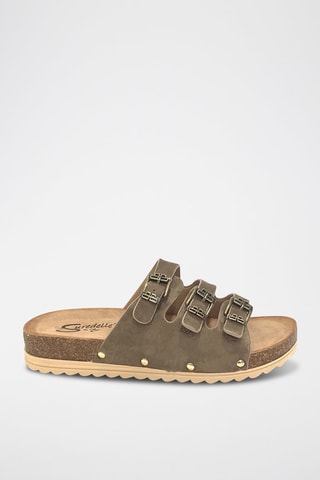 Mules compensées - Taupe