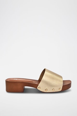 Mules à talons - Doré