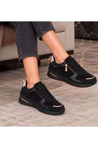 Zapatillas de cuña - Negro