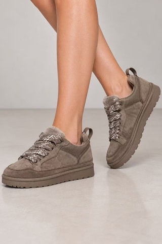 Zapatillas con plataforma - Marrón